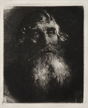 Study of an Old Man's Head. Hubert von Herkomer (British, 1849-1914). Etching and roulette