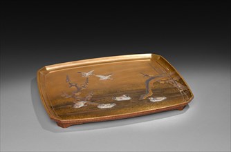 Tray for a Lacquered Box, 1800s. Japan, 19th century. Lacquer with sprinkled gold; overall: 1.9 x