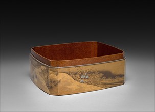 Lacquered Box, 1800s. Japan, 19th century. Lacquer with sprinkled gold; overall: 7.9 x 18.4 cm (3