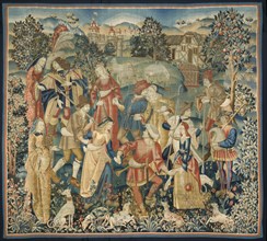 Shepherds in a Round Dance, around 1500. Netherlands, early 16th century. Tapestry weave: wool and