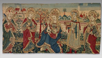Virgin and Child with Four Saints, c. 1500. Germany or Switzerland, Upper Rhine. Tapestry weave: