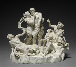 Hercules, Deianeira and Nessus, 18th Century. Italy, Naples, Capo di Monte, 18th century. Glazed