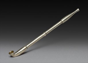Tobacco Pipe, 19th century. Japan, Edo Period (1615-1868). Metal; overall: 15.3 cm (6 in.).
