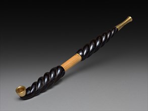 Tobacco Pipe, 19th century. Japan, Edo Period (1615-1868). Bamboo, brass, and iron; overall: 25.2