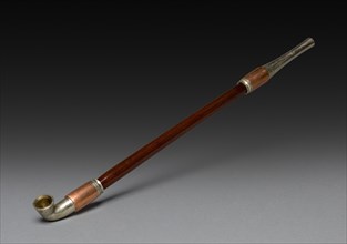 Tobacco Pipe, 19th century. Japan, Edo Period (1615-1868). Wood, silver, brass, and copper;