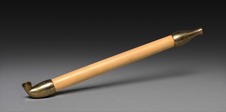 Tobacco Pipe, 1800s-1900s. Japan, 19th-20th century. Bamboo and brass; overall: 21.5 cm (8 7/16 in