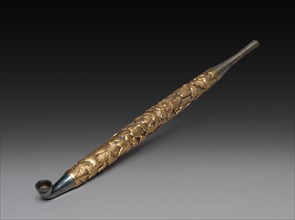 Tobacco Pipe, 1800s-1900s. Japan, 19th-20th Century. Silver; overall: 25.3 cm (9 15/16 in.).