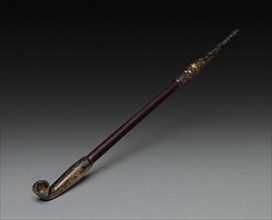 Tobacco Pipe, 1800s-1900s. Japan, 19th-20th Century. Wood and silver; overall: 18.8 cm (7 3/8 in.).