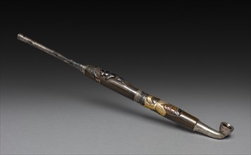 Tobacco Pipe, 18th-19th century. Japan, Edo Period (1615-1868). Bamboo and metal; overall: 21.4 cm