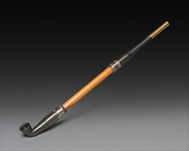Tobacco Pipe, 19th century. Japan, Edo Period (1615-1868). Bamboo, iron, and silver; overall: 19.1