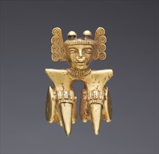 Pendant, 400-700. Panama, International Style, 5th-8th century. Cast gold; overall: 7.4 x 5.2 x 5.2