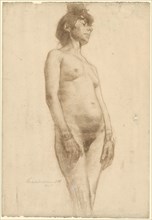 Nude Woman Standing, 1885. Frederick William MacMonnies (American, 1863-1937). Charcoal;