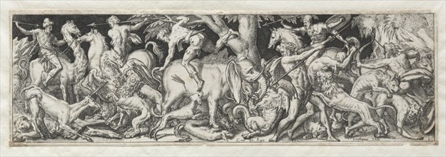 Combats and Triumphs No. 6. Etienne Delaune (French, 1518/19-c. 1583). Engraving