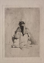 Seated Beggar. Mariano Fortuny y Carbó (Spanish, 1838-1874). Etching