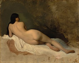 Study of a Reclining Nude, c. 1841. Isidore Pils (French, 1813/15-1875). Oil on fabric; unframed: