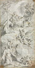 Apotheosis of the Virgin, 1600s. Austria, 17th century. Pen and brown ink and gray wash