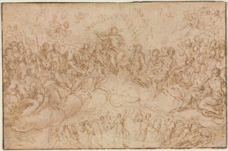 The Last Judgment, 1500s. After Jean Cousin (French, c. 1490-c. 1560). Pen and brown ink; framing