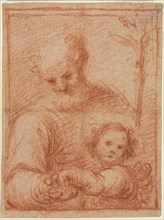 Joseph and Child (recto), 16th century. Italy, 16th century. Red chalk; sheet: 12 x 9.1 cm (4 3/4 x