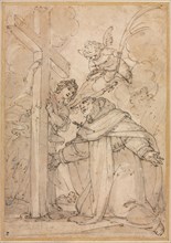 Saint Peter Martyr, 16th Century?. Giovanni Battista Paggi (Italian, 1554-1627). Pen and brown ink