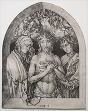 The Man of Sorrows. Martin Schongauer (German, c.1450-1491). Engraving