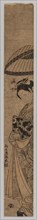 A Beautiful Woman, 1735-1785. Torii Kiyomitsu (Japanese, 1735-1785). Color woodblock print; sheet: