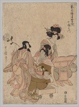 Ladies Playing with Dolls, 1753-1806. Kitagawa Utamaro (Japanese, 1753?-1806). Color woodblock