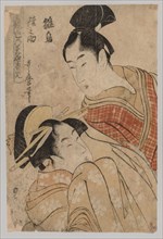 Making Love, 1753-1806. Kitagawa Utamaro (Japanese, 1753?-1806). Color woodblock print; sheet: 36 x