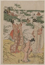 Women Chasing Crickets on an Autumn Moor, early 1790s. Chobunsai Eishi (Japanese, 1756-1829). Color