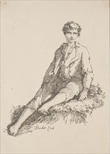 Specimens of Polyautography:  Boy Seated on a Grassy Bank, 1803. Thomas Barker (British, 1769-1847)