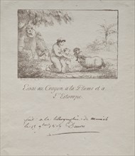 Holy Family on the Flight into Egypt, 1809. Dominique Vivant Denon (French, 1747-1825). Lithograph;