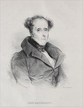 François René Auguste Victome de Châteaubriand. Achille Devéria (French, 1800-1857). Lithograph