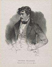 Eugène Delacroix. Jean Francois Gigoux (French, 1806-1894). Lithograph