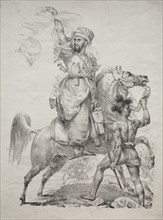 A Mameluke Chief on Horseback Signaling for Help, 1817. Antoine-Jean Gros (French, 1771-1835).