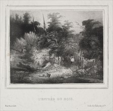Landscapes:  The Entrance of a Forest, 1829. Paul Hüet (French, 1803-1869). Lithograph