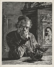 The Antiquary - Self-Portrait, 1851. Adolph von Menzel (German, 1815-1905). Lithograph