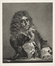 Essay on Stone with Brush and Scraper:  Portrait of Molière, 1850. Adolph von Menzel (German,