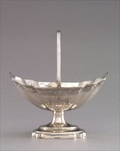 Sugar Basket, c. 1796. Or Andrew Gordon (American), James Gordon (American). Silver; with handle:
