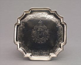 Pair of Salvers, 1740-1750. Jacob Hurd (American, 1702-1758). Silver; overall: 3 x 16 x 16.3 cm (1