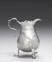 Cream Jug, 1740-1750. Jacob Hurd (American, 1702-1758). Silver; with handle: 9.9 x 8.8 cm (3 7/8 x