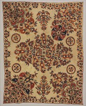 Embroidered Square, 1800s. Algeria ?, 19th century. Embroidery: silk on linen tabby ground;
