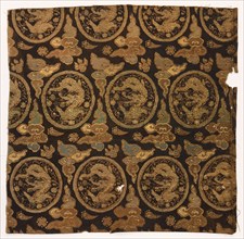 Silk Textile, 1700s. Japan, 18th century. Silk, metallic thread; average: 32.6 x 30.5 cm (12 13/16