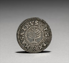 Shilling, 1652. John Hull (American, 1624-1683), Robert Sanderson (American, 1609-1693). Silver;