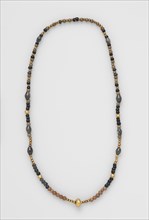 Necklace, before 1532. Peru. Gold with gray and black polished stone beads; overall: 79.4 cm (31