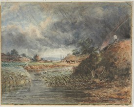 Hampstead Heath, 1800s. Imitator of John Constable (British, 1776-1837). Watercolor; sheet: 36.9 x