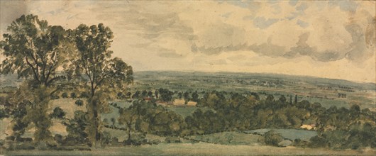 Landscape. John Constable (British, 1776-1837). Watercolor; sheet: 12.8 x 29.9 cm (5 1/16 x 11 3/4