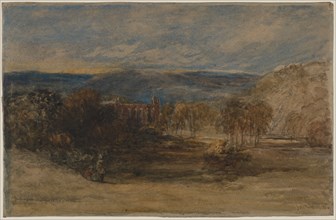 Bolton Abbey, c. late 1840s-1857. David Cox (British, 1783-1859). Watercolor; sheet: 48.8 x 75.4 cm