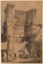 The Forum of Nerva, Rome. Samuel Prout (British, 1783-1852). Watercolor;