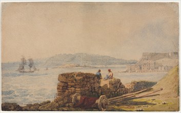 Drake's Island, Plymouth. Samuel Prout (British, 1783-1852). Watercolor; sheet: 21.6 x 33.7 cm (8