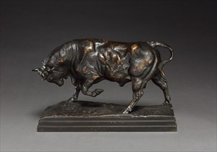 Bull, c. 1841. Antoine-Louis Barye (French, 1796-1875). Bronze; overall: 18.2 x 10.6 cm (7 3/16 x 4