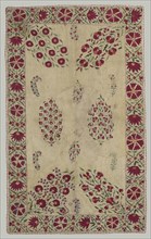 Suzani:divan cover, 1700s. Uzbekistan, Bukhara, 1700s. Plain weave: cotton; embroidery: silk;